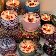 Dried Flower Scented Candles for Aromatherapy Sleep Aid