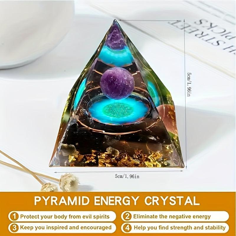 Orgone Pyramid Moonstone Amethyst Crystal Gem Chakra Home Decor
