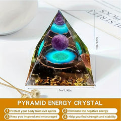 Orgone Pyramid Moonstone Amethyst Crystal Gem Chakra Home Decor