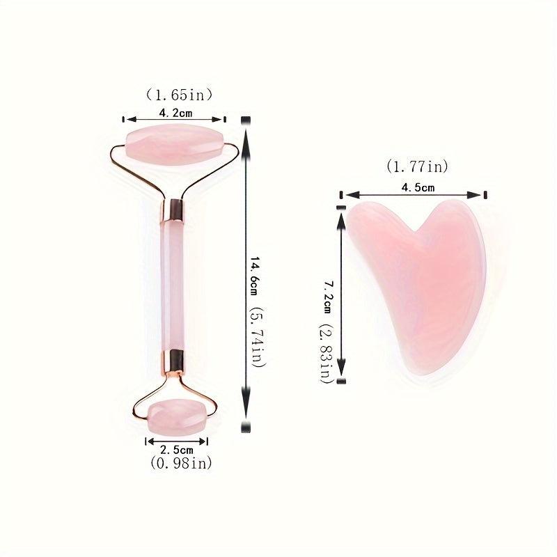2pcs Powder Crystal Side Double Head Roller Face Massager