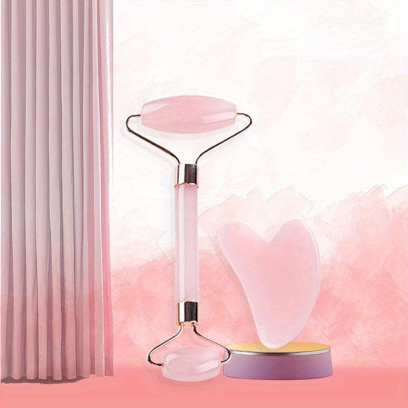 2pcs Powder Crystal Side Double Head Roller Face Massager