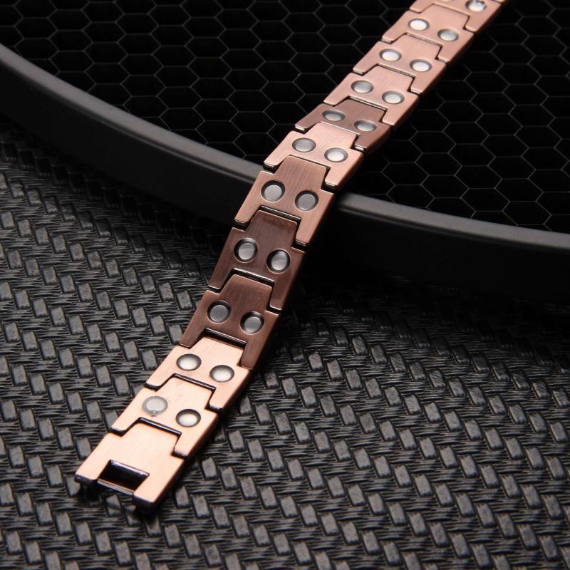 Men's Copper Magnetic Bracelet Double Row Strong Magnets