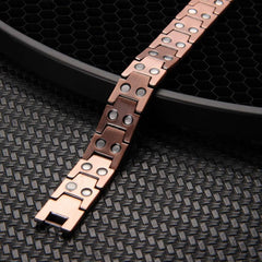 Men's Copper Magnetic Bracelet Double Row Strong Magnets