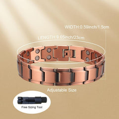 Men's Copper Magnetic Bracelet Double Row Strong Magnets