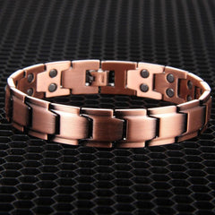 Men's Copper Magnetic Bracelet Double Row Strong Magnets