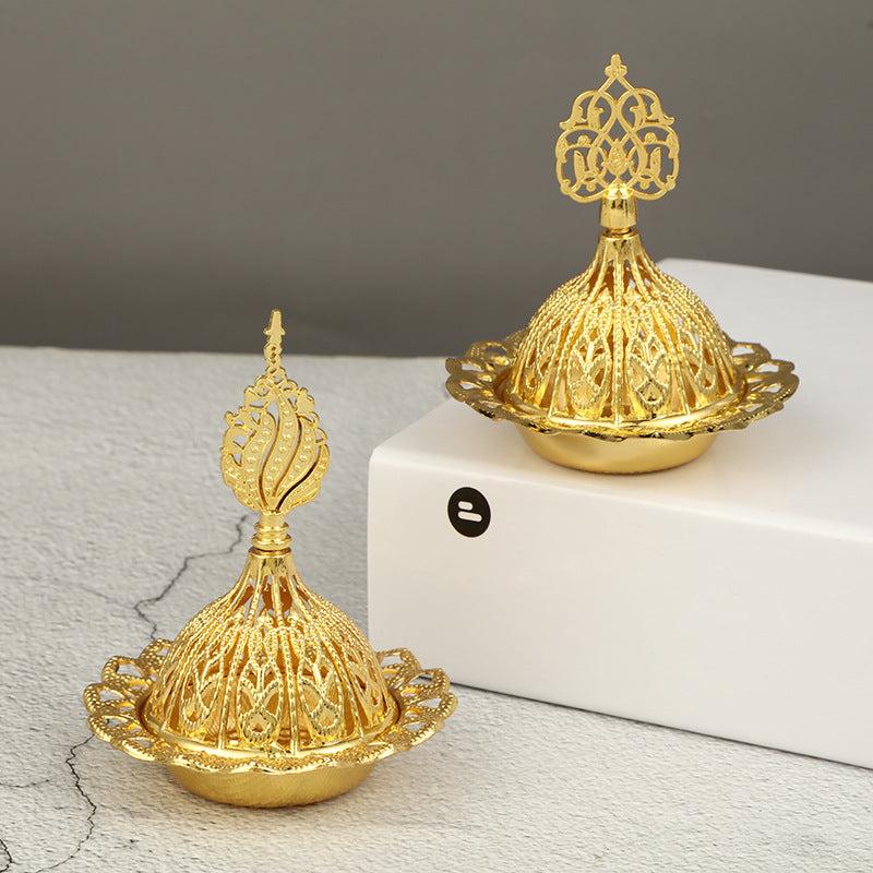Ginkgo Leaf Aromatherapy Stove Incense Burner Golden Ornament