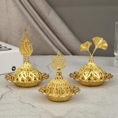 Ginkgo Leaf Aromatherapy Stove Incense Burner Golden Ornament