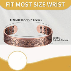 Copper Bracelet For Men: 3500 Gauss Magnets, Adjustable Cuff Bangle