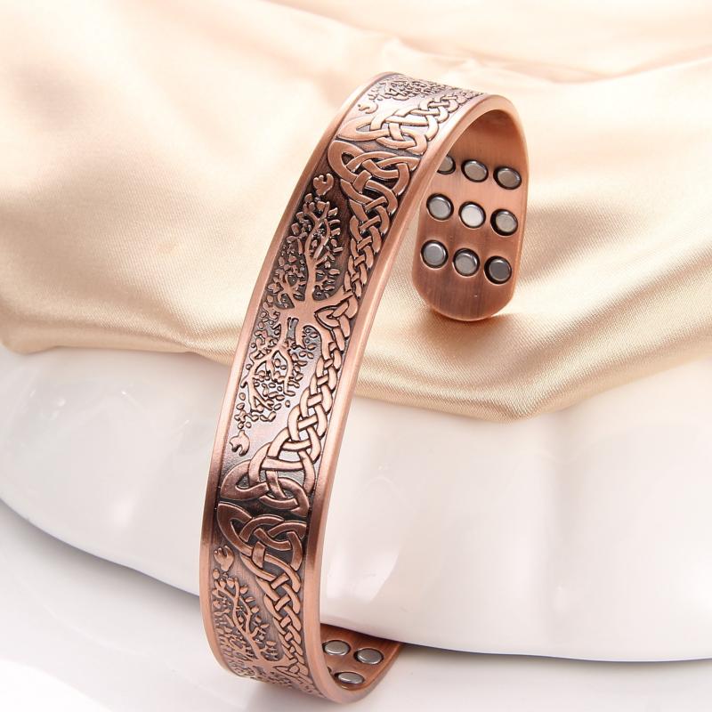 Copper Bracelet For Men: 3500 Gauss Magnets, Adjustable Cuff Bangle