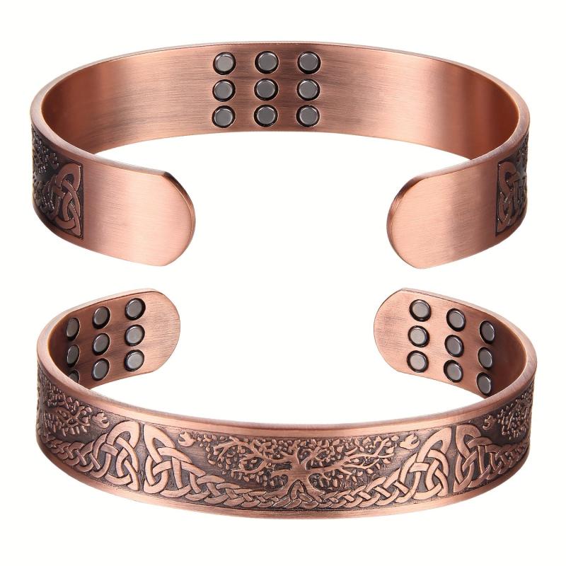 Copper Bracelet For Men: 3500 Gauss Magnets, Adjustable Cuff Bangle