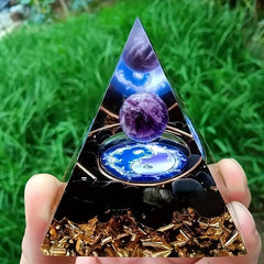 Orgone Pyramid Purple Crystal Ball Energy Generator