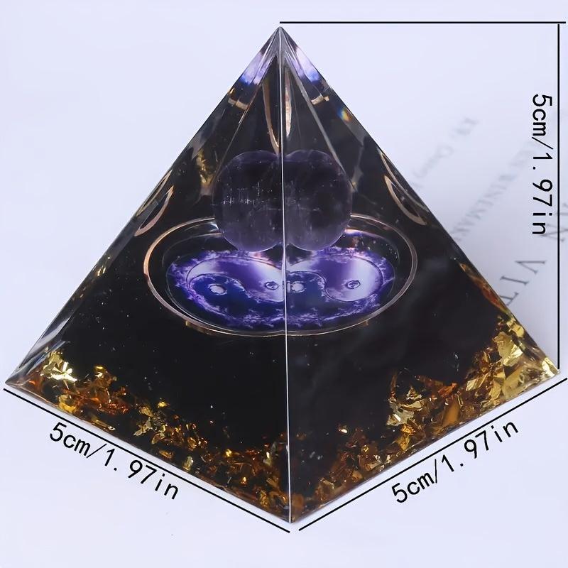 Orgone Pyramid Purple Crystal Ball Energy Generator