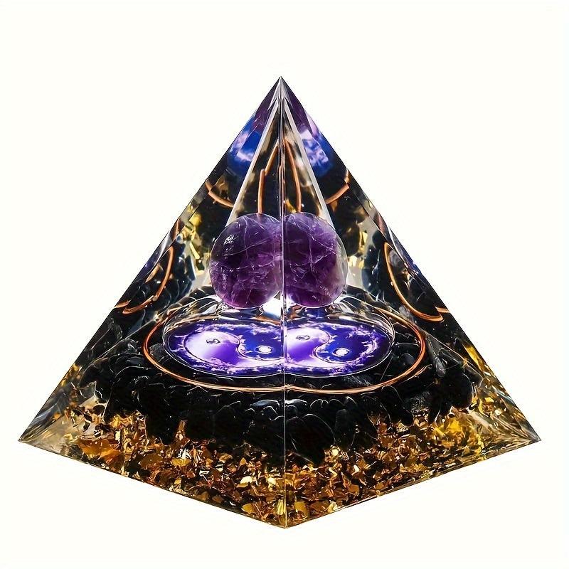 Orgone Pyramid Purple Crystal Ball Energy Generator