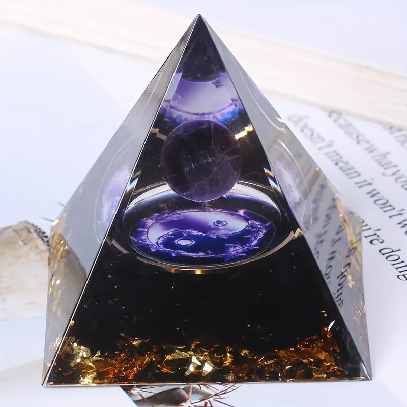Orgone Pyramid Purple Crystal Ball Energy Generator