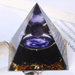 Orgone Pyramid Purple Crystal Ball Energy Generator