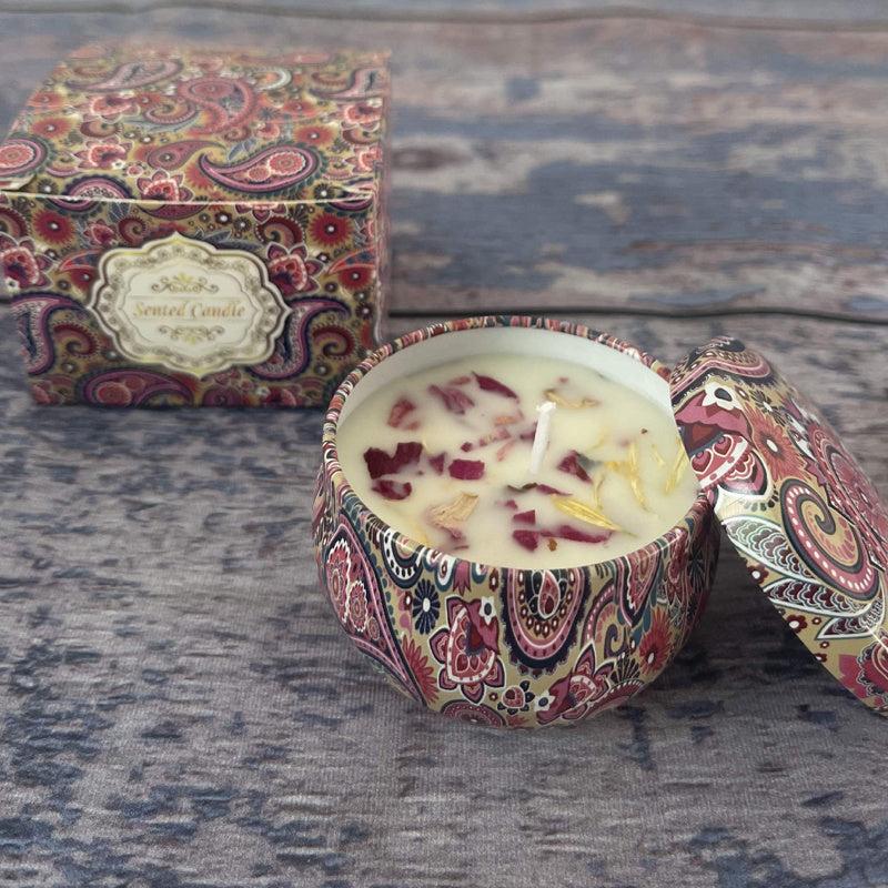 Fragrant Dry Flower Candle in Iron Can Home Decor