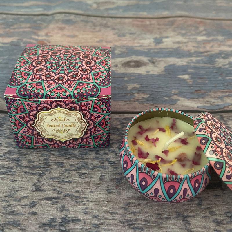 Fragrant Dry Flower Candle in Iron Can Home Decor