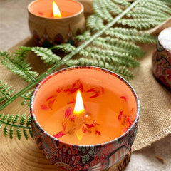 Fragrant Dry Flower Candle in Iron Can Home Decor
