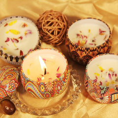 Fragrant Dry Flower Candle in Iron Can Home Decor