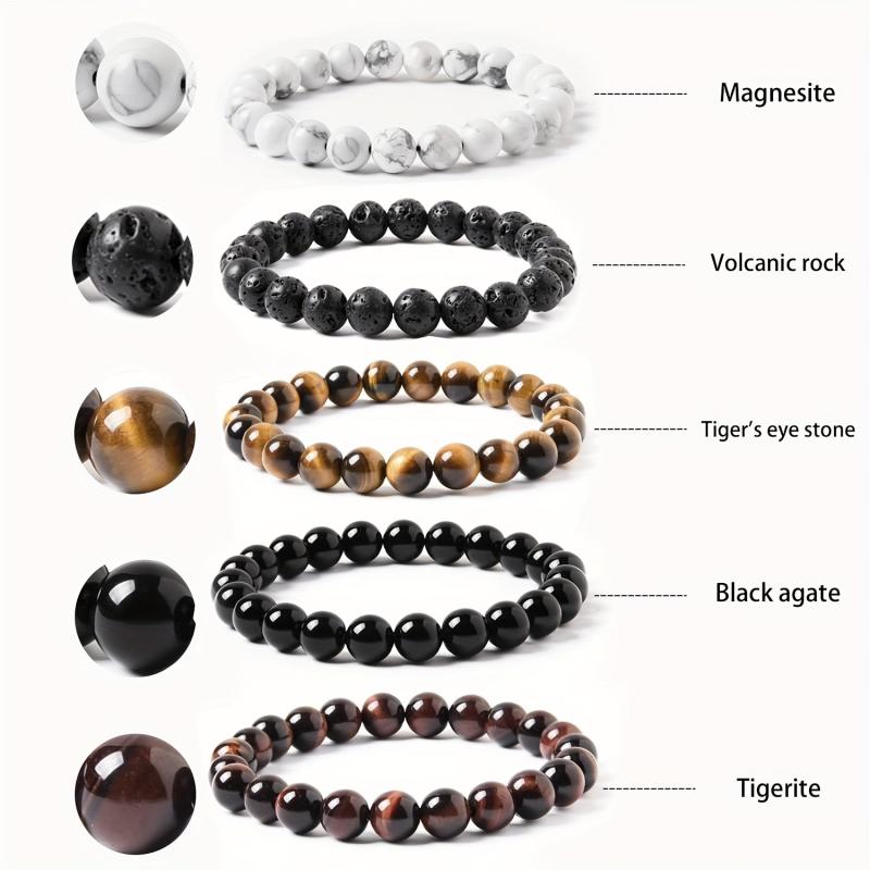 Natural 8MM Crystal Stone Beaded Bracelet