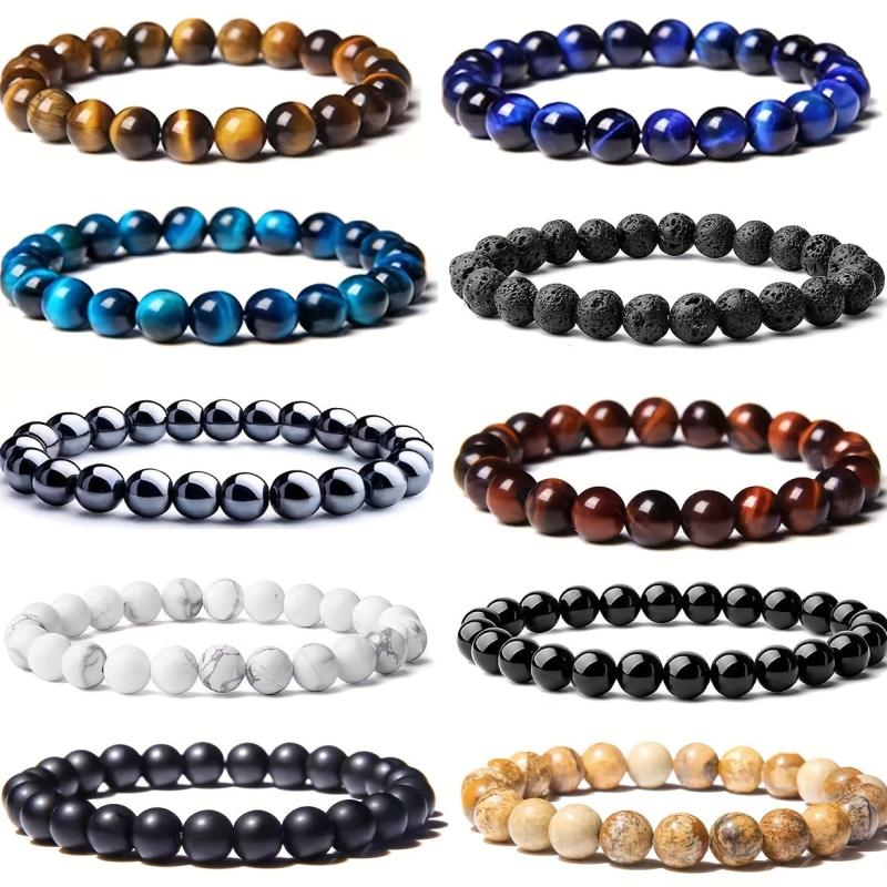 Natural 8MM Crystal Stone Beaded Bracelet