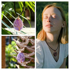 Tree Of Life Teardrop Amethyst Opal Pendant Necklace