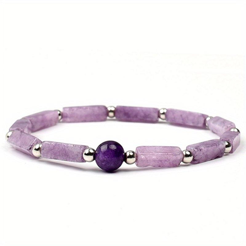 Natural Amethyst Bracelet for Yoga - Christmas Gift for Women