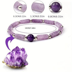 Natural Amethyst Bracelet for Yoga - Christmas Gift for Women
