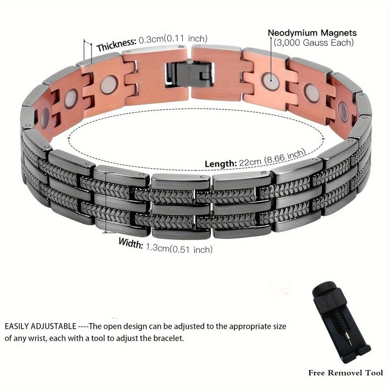 Adjustable Pure Copper Magnetic Bracelet for Men