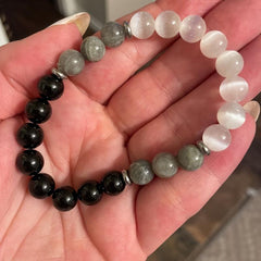 Crystal Bracelet Tourmaline Labradorite 8mm Holiday Gift For Others