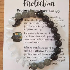 Crystal Bracelet Tourmaline Labradorite 8mm Holiday Gift For Others