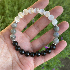 Crystal Bracelet Tourmaline Labradorite 8mm Holiday Gift For Others