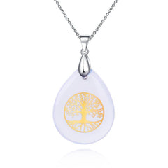 Tree Of Life Crystal Stones Necklace Pendant Energy Healing Divination Pendulum