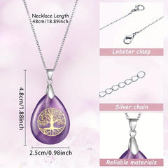 Tree Of Life Crystal Stones Necklace Pendant Energy Healing Divination Pendulum