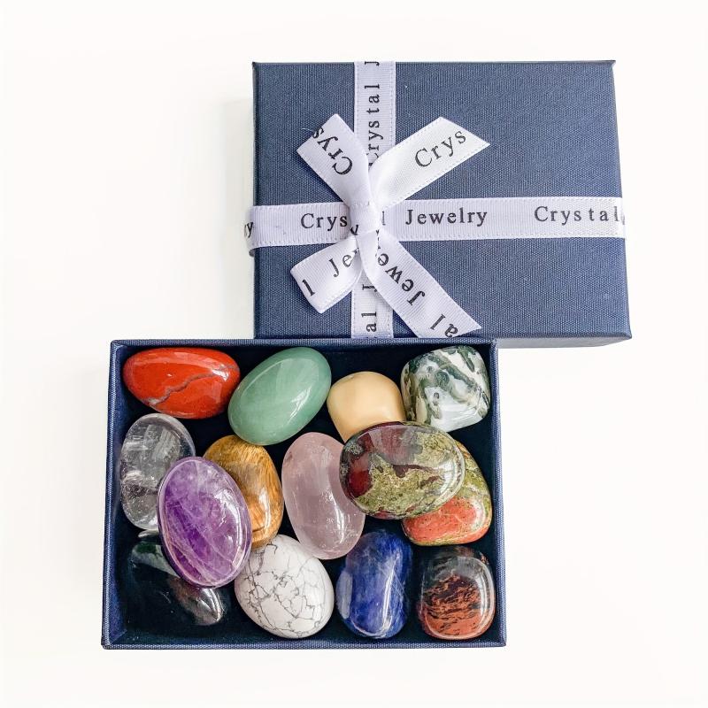14pcs Natural Chakra Stones Set Large Particle Reiki Crystal Gift Home Decor