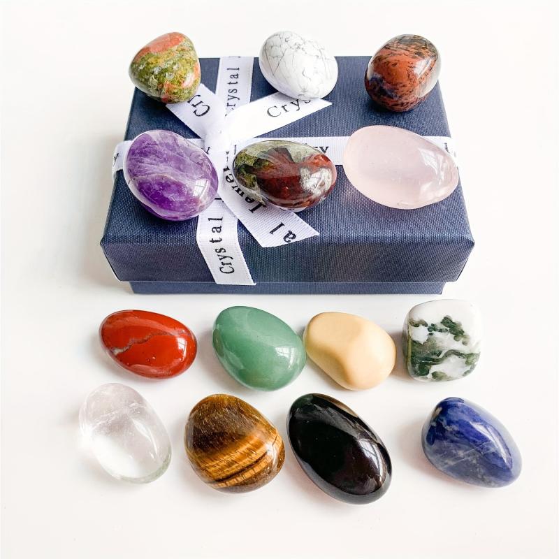 14pcs Natural Chakra Stones Set Large Particle Reiki Crystal Gift Home Decor