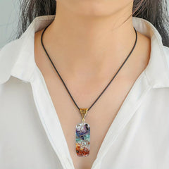 7 Chakra Healing Crystal Necklace Adjustable Rope Yoga Women Girls