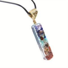 7 Chakra Healing Crystal Necklace Adjustable Rope Yoga Women Girls