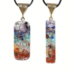 7 Chakra Healing Crystal Necklace Adjustable Rope Yoga Women Girls