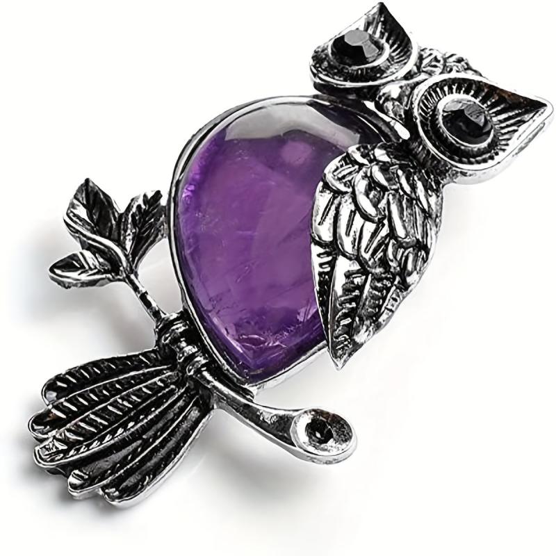 Owl Necklace Healing Crystal Stones Pendant Necklaces For Women Men