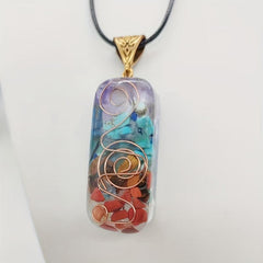 5pcs 7 Chakra Crystal Necklace Good Luck Energy Protection Stone Pendant