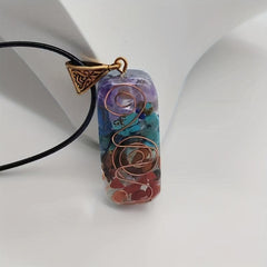 5pcs 7 Chakra Crystal Necklace Good Luck Energy Protection Stone Pendant