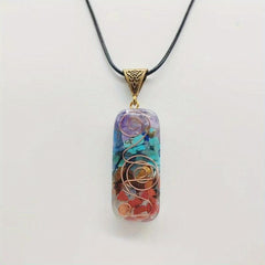 5pcs 7 Chakra Crystal Necklace Good Luck Energy Protection Stone Pendant