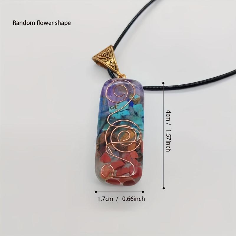 5pcs 7 Chakra Crystal Necklace Good Luck Energy Protection Stone Pendant