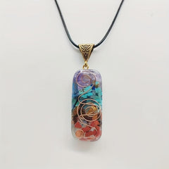 5pcs 7 Chakra Crystal Necklace Good Luck Energy Protection Stone Pendant