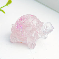2pcs 1.97 Natural Crystal Gravel Epoxy Small Turtle Tabletop Ornaments