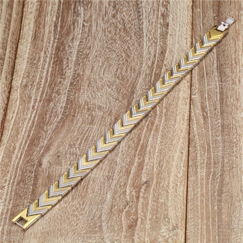 Titanium Steel Magnetic Bracelet Double Row 4 Element Magnets Wristband