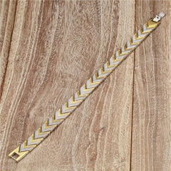 Titanium Steel Magnetic Bracelet Double Row 4 Element Magnets Wristband