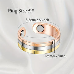 2pcs Set Copper Magnetic Bracelet & Lymphatic Drainage Ring for Women