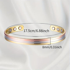 2pcs Set Copper Magnetic Bracelet & Lymphatic Drainage Ring for Women